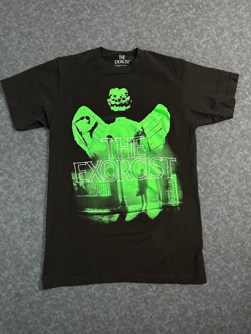 The Exorcist Black and Lime Green T Shirt Size Small